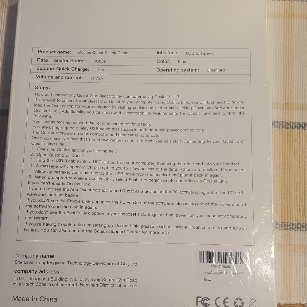 Oculus Quest 2 USB-C Link Cable